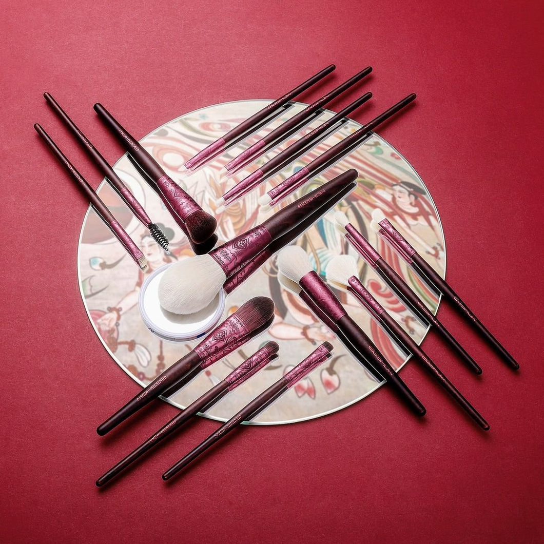 Splendid Series-15 PCS Classic Makeup Brush Set RED